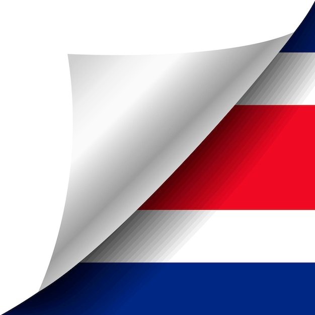 Drapeau Caché Du Costa Rica Avec Coin Recourbé