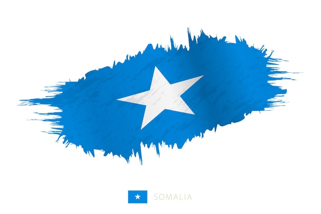 Drapeau de coup de pinceau peint de la Somalie avec effet ondulant