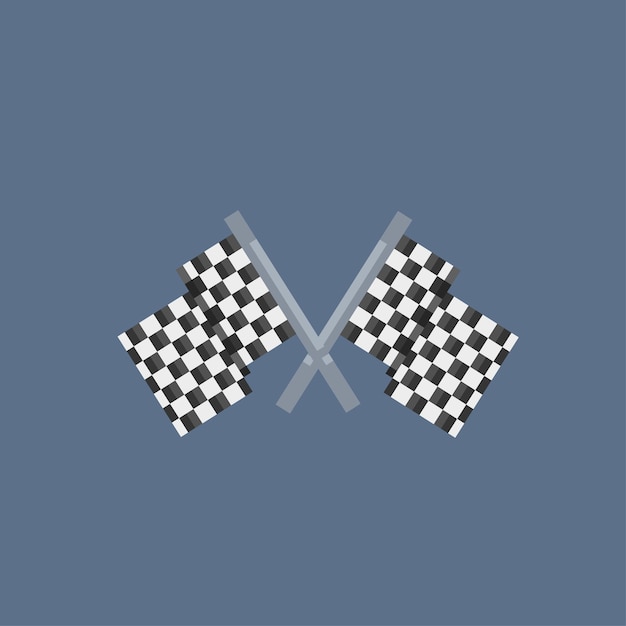 Vecteur drapeau de course en style pixel