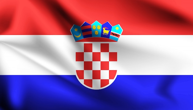 Vecteur drapeau de la croatie ondulant avec le vent,