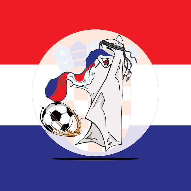 Drapeau De La Croatie Avec Vecteur De Coupe Du Monde