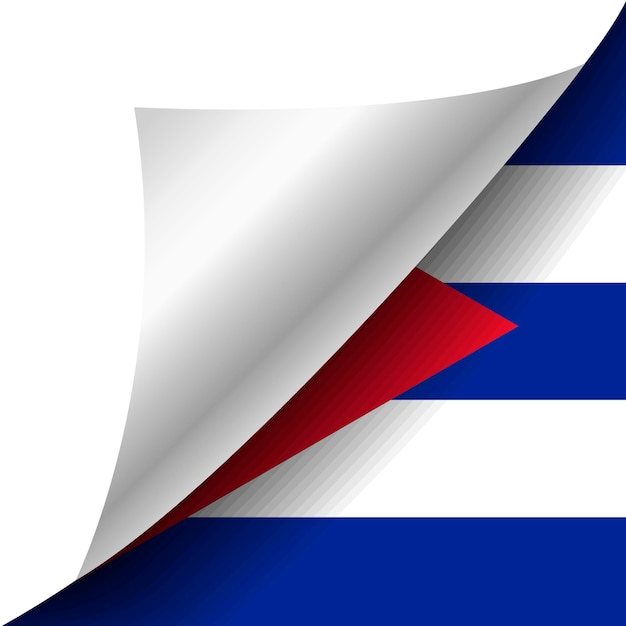 Drapeau Cuba Caché Avec Coin Recourbé