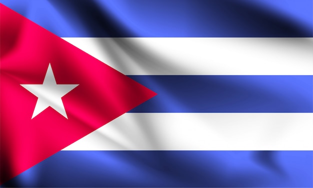 Drapeau De Cuba Dans Le Vent.