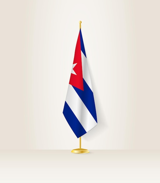 Drapeau de Cuba sur une hampe de drapeau