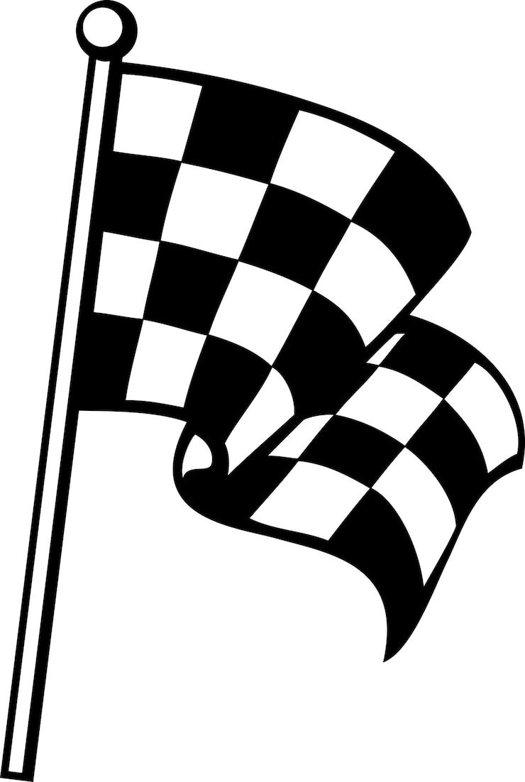 Vecteur drapeau à damier de course