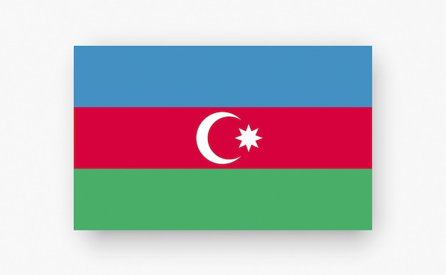 Drapeau détaillé de l'Azerbaïdjan sur fond blanc Illustration vectorielle