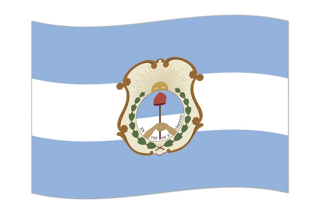 Vecteur le drapeau de la division administrative de san juan en argentine est agité. illustration vectorielle