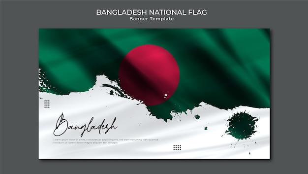 Vecteur drapeau du bangladesh abstrait sur fond grunge texture de tissu réaliste drapeau du bangladesh