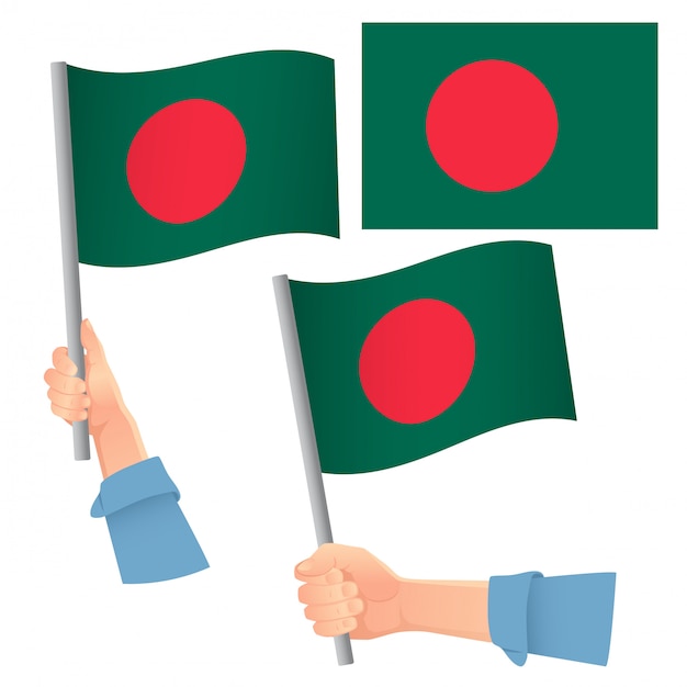 Drapeau Du Bangladesh En Jeu De Main