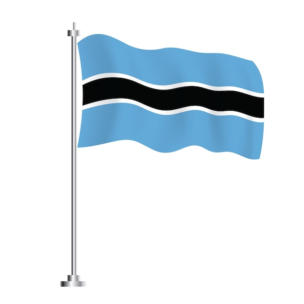 Drapeau du Botswana Vague isolée Drapeau du jour de l'indépendance du pays du Botswana