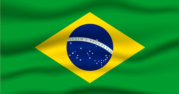 Drapeau du Brésil 3D vecteur png
