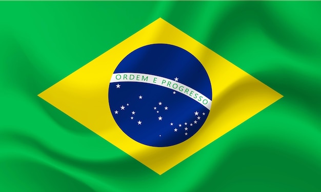 Un drapeau du Brésil avec le mot "orderen e progress" dessus.