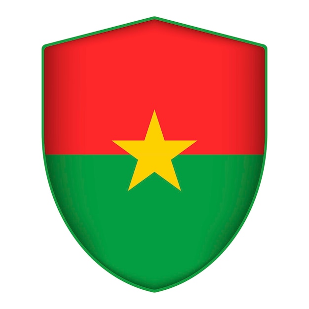 Vecteur drapeau du burkina faso en forme de bouclier illustration vectorielle