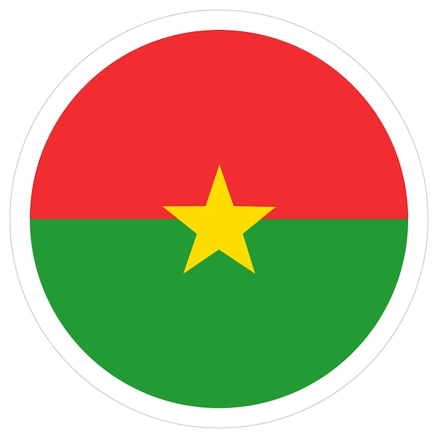 Vecteur le drapeau du burkina faso en forme de cercle rond