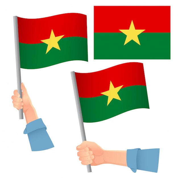 Drapeau du Burkina Faso en jeu de main