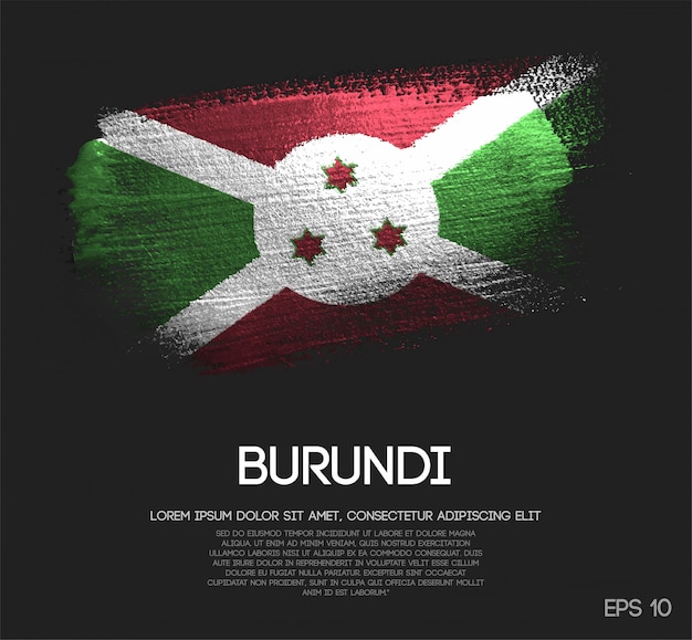 Drapeau du Burundi fait de paillettes Sparkle Brush Paint Vector