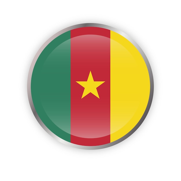 Vecteur le drapeau du cameroun en rond