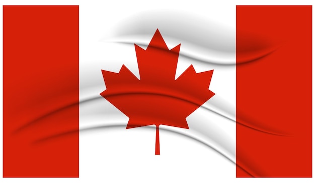 Drapeau du Canada. Effet soie avec plis. illustration, vecteur