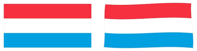 Drapeau du Grand-Duché de Luxembourg. Version simple et légèrement ondulée.