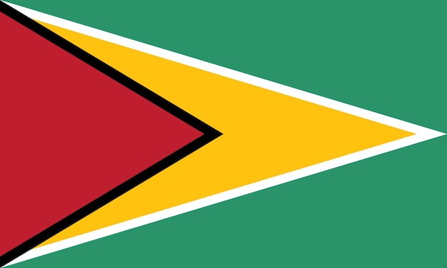 Vecteur le drapeau du guyana dans les couleurs officielles et la proportion correctement vectorielle