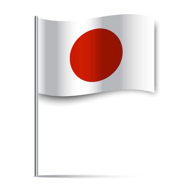 Vecteur drapeau du japon dans un style plat sur fond blanc icône de vecteur de voyage illustration vectorielle eps 10