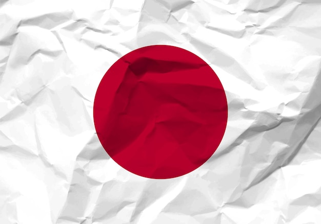 Drapeau Du Japon En Papier Froissé