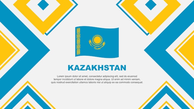 Drapeau Du Kazakhstan Abstract Background Design Template Journée De L'indépendance Du Kazakhstan Bannière Papier Peint Illustration Vectorielle Journée De L'indépendance Du Kazakhstan