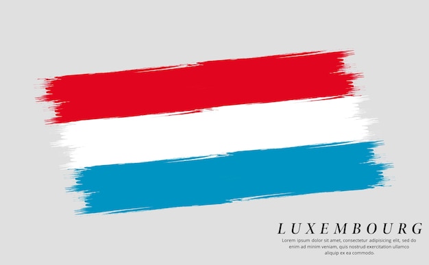 drapeau du Luxembourg arrière-plan vectoriel de style grunge drapeau du pays du Luxembourg coup de pinceau