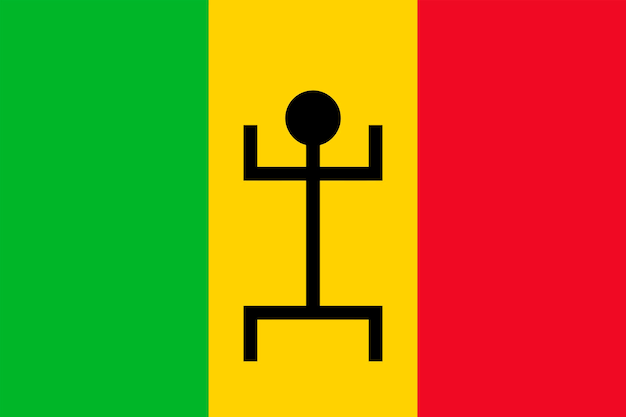 Drapeau Du Mali Original Et Simple, Vecteur Isolé Dans Les Couleurs Officielles Et Proportion Correcte