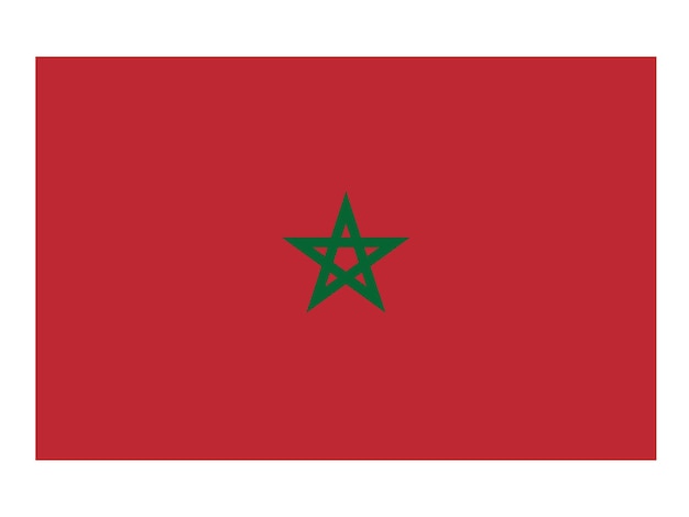 Vecteur drapeau du maroc drapeau officiel du pays icône du drapeau du monde icône du drapeau international