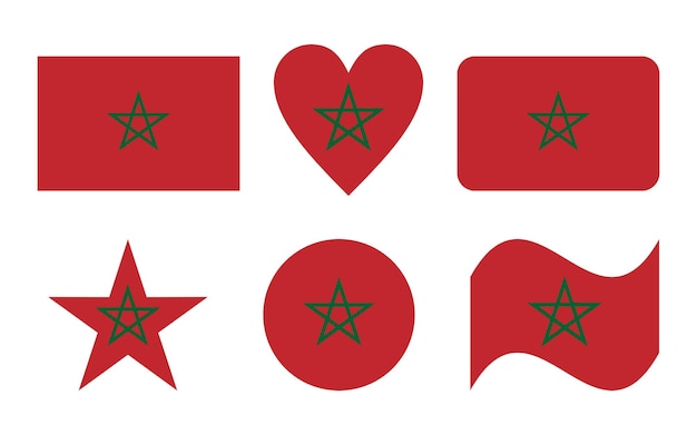 Drapeau du maroc en illustration vectorielle de six formes