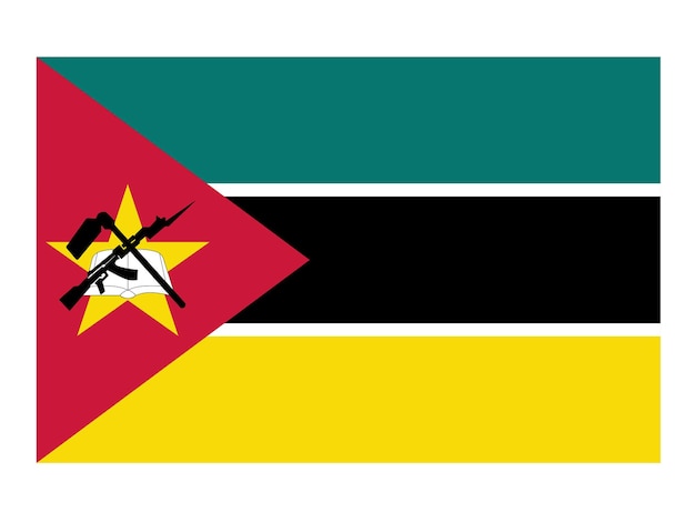 Vecteur drapeau du mozambique drapeau officiel du pays icône de drapeau du monde icône de drapeau international