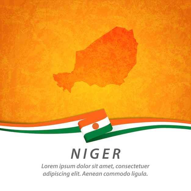 Drapeau Du Niger Avec Carte Centrale