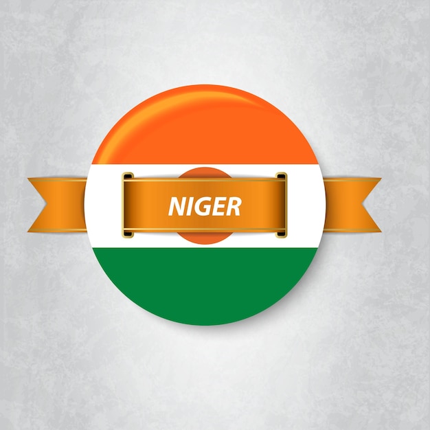 Vecteur drapeau du niger dans un cercle