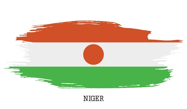 Drapeau du Niger vector grunge trait de peinture