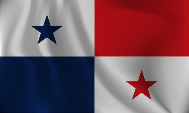 Drapeau du Panama avec un effet ondulé dû au vent