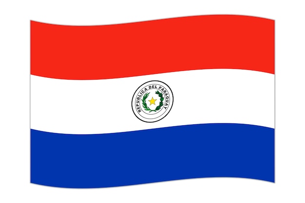 Le Drapeau Du Paraguay Agité Illustration Vectorielle