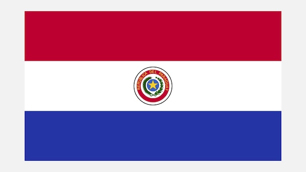 Vecteur drapeau du paraguay avec la couleur originale