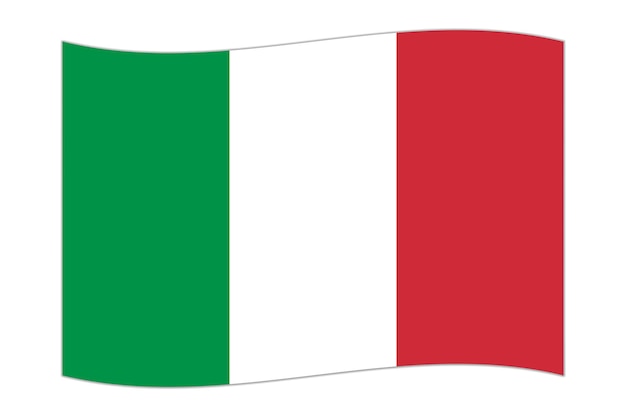 Vecteur le drapeau du pays agitant l'italie illustration vectorielle