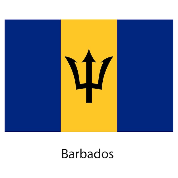 Drapeau du pays barbade Illustration vectorielle