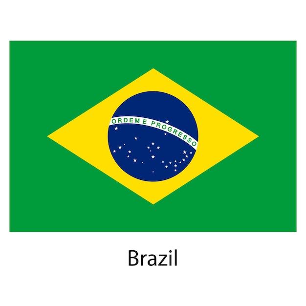 Drapeau du pays Brésil Illustration vectorielle