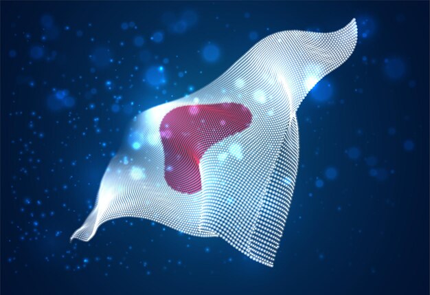 drapeau du pays brillant lumineux du Japon