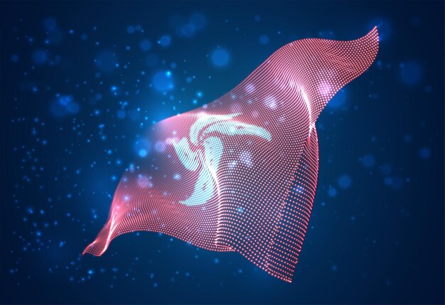 drapeau du pays lumineux et lumineux de Hong Kong
