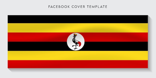 Drapeau du pays de l'Ouganda fond de couverture facebook