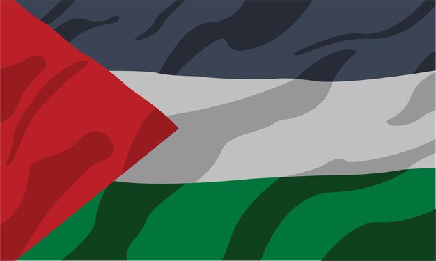 Vecteur drapeau du pays de palestine sur fond blanc