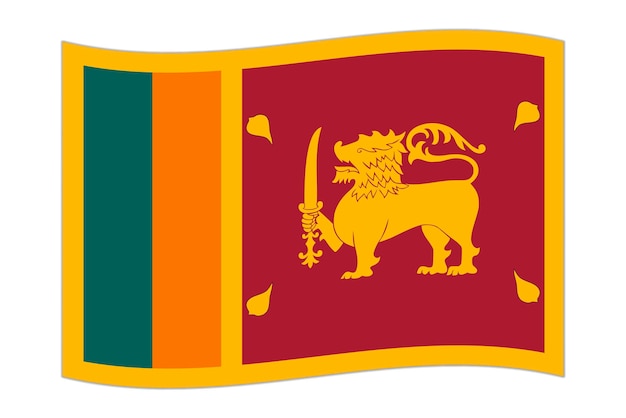 Le Drapeau Du Pays Sri Lanka Illustration Vectorielle