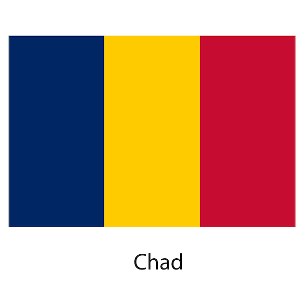 Drapeau du pays Tchad Illustration vectorielle