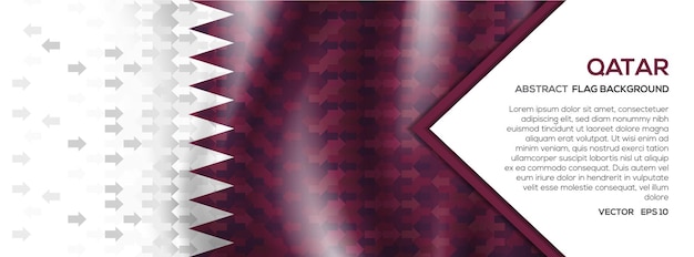 Vecteur drapeau du qatar abstrait bannière et arrière-plan avec le concept d'investissement d'échange de commerce en forme de flèche