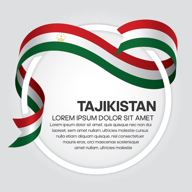 Drapeau Du Tadjikistan Ruban Vector Illustration Sur Fond Blanc