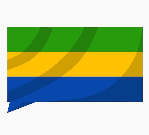 Vecteur drapeau du texte web du pays gabon